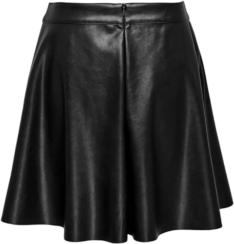 ONLY Damen Kunstlederrock ONLUNA FAUX LEATHER FLARED SKIRT OTW (DE/NL/SE/PL, Alphanumerisch, M, Regular, Regular, black)