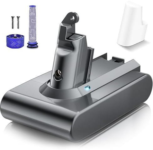 Batería de repuesto para Dyson V6, 6000 mAh, Powtree V6, DC62, SV03, DC58, DC59, DC61, DC72, DC74, SV04, SV05, SV06, SV07, SV09, Animal Absolute (2 filtros + 1 tapa protectora de batería + 2 tornillos