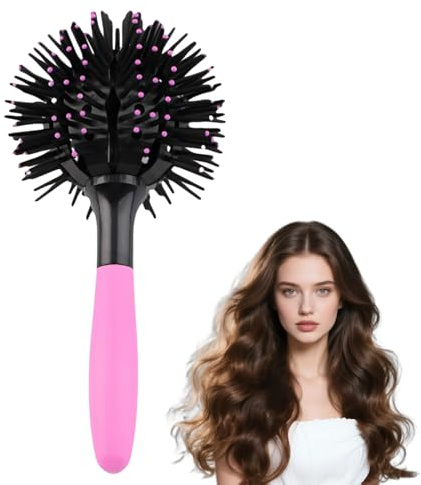 VRYNDH 1 PC Spazzola sferica per capelli,ball brush,Spazzola Sferica 3D per Volume, Ricci e Stiraggio, Resistente al Calore per una Piega Perfetta