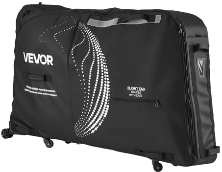 VEVOR Cykelresväska, transport universell cykelförvaringsväska med TSA-lås, stödplattor, skydd och gaffelmonteringsstabilisering, cykelfodral max. Hjulbas 51 tum för flygplan, utomhusbruk