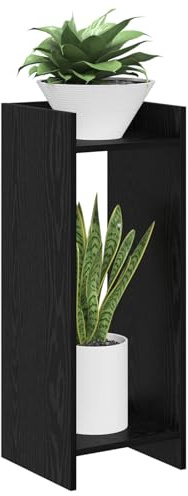 vidaXL Supporto per piante 2 pz Rovere Nero 30 x 30 x 80 cm