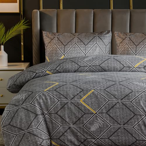 Lazzzaro King Size Duvet Cover Sets - Premium Microfiber Kingsize Duvet Cover Sets (230 x 220 cm) 3 PCs - Ultra Soft Hypoallergenic King Size Duvet Cover With Zipper Closure
