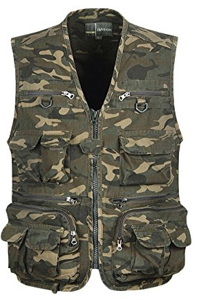 Homme Camouflage De Style Militaire Multi-Poche Débardeur Pêche Gilet Séchage Rapide Photographie Veste 2XL