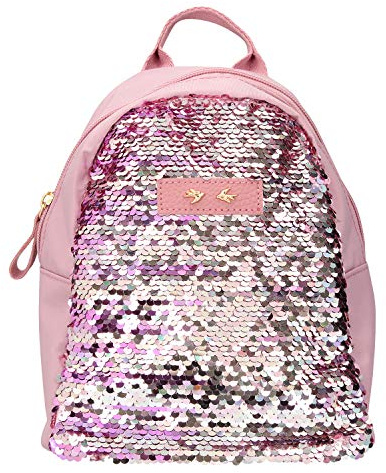 Depesche 10043 - Rucksack mit Pailletten Trend Love, mauve