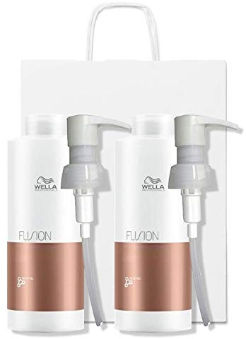 Wella Fusion Intense Repair Shampoo DUO Pack 2 x 1000ml with Pumps and Gift Bag