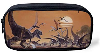 POLERO Schüleretui Tyrannosaurus Rex Pterodaktylus Tanystropheus Dinosaurier Federmäppchen Kinder Stiftetasche Schulbedarf für Bleistift Kugelschreiber Lineal Radiergummi