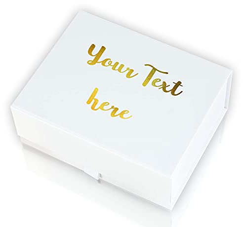 Pink Positive Custom Text Gift Box | Personalised Gift Box in white and Grey with Real Foil | Happy Birthday Gift Box Any Text Box