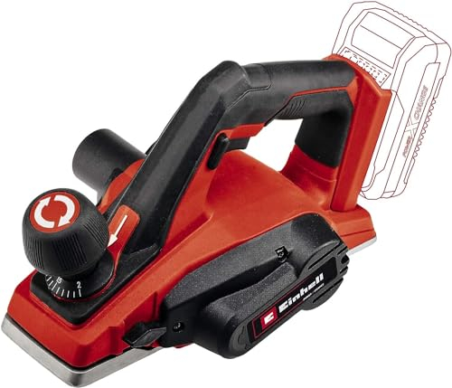 Einhell Akku-Hobel TE-PL 18/82 Li-Solo Power X-Change (18 V, 82 mm Hobelbreite, bis 2 mm Spantiefe, Falztiefen-/Parallelanschlag, autom. Parkschuh, inkl. 2x Wendemesser, ohne Akku)