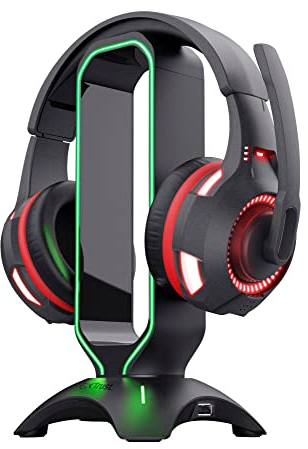 Trust Gaming 23647 GXT 265 Cintar RGB Headset Stand (2 extra USB-A ports, Universal Fit, 1,5m Cable, Non-Slip Base) Black