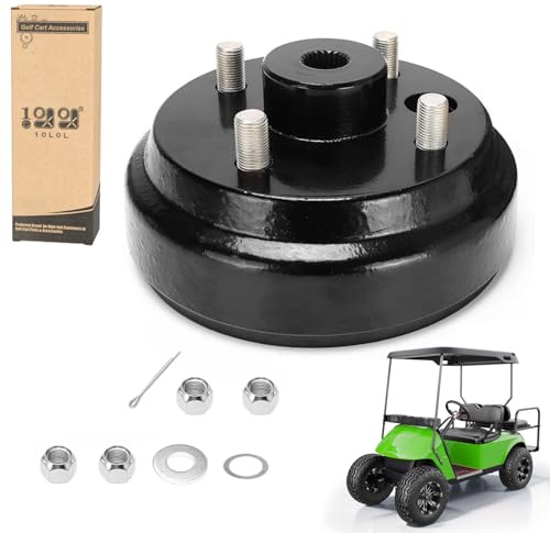 10L0L Golf Cart Brake Drum Hub Assembly for EZGO TXT PDS 1982-up Electric & 1982-1993 2-Cycle Gas, OEM# 19186G1P 19186-G1P