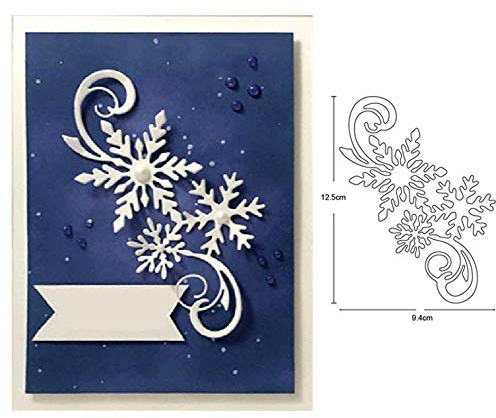lilyshopingstore Schneeflocken-Metall-Stanzformen, Frohe Weihnachten, Schnee-Blume, Rand, Stanzschablonen, DIY, Scrapbooking, Album, dekorative Prägeschablonen für Kartenherstellung