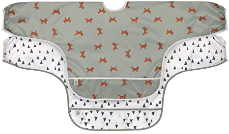 LÄSSIG Baby Langarmlätzchen Set 2 Stk. zum Binden Auffangschutz/Long Sleeve Bib Little Forest Fox