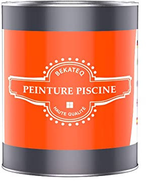 BEKATEQ LS-400 Peinture piscine 0,75 litres, Blanc pur I Peinture satinée pour piscine, étang & fontaine en béton, maçonnerie & crépi I Revêtement en caoutchouc chloré imperméable et étanche