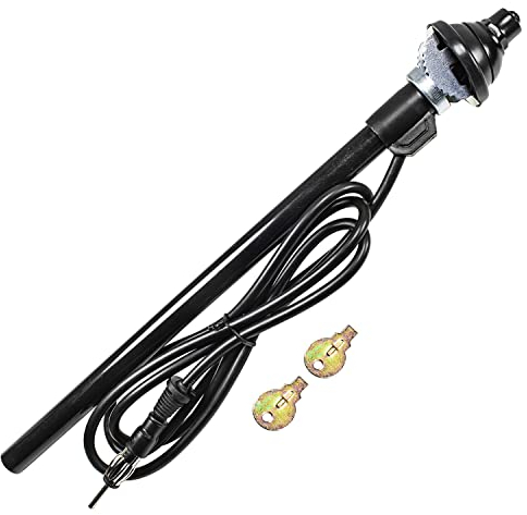 tomzz Audio 1000-014-1 Universal Kotflügel Teleskopantenne großer Kopf Kabel DIN-Stecker schwarz