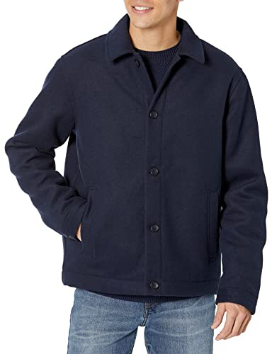 Amazon Essentials Men's Wool Blend Bomber Jacket (Available in Big & Tall), Navy, Small