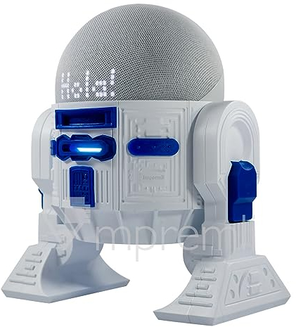 impremli Altavoz Android Rus-T1 Compatible con Alexa Echo Dot 3 Gen, 4 Gen, 5 Gen, HomePod Mini, Google Home Mini/Nest Mini y genericos (Blanco/Azul)
