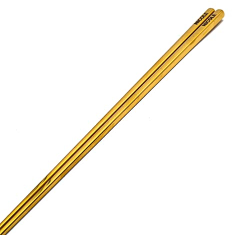 Personalisierbare Essstäbchen aus Edelstahl, graviert, wiederverwendbar, Metall-Essstäbchen (Gold)