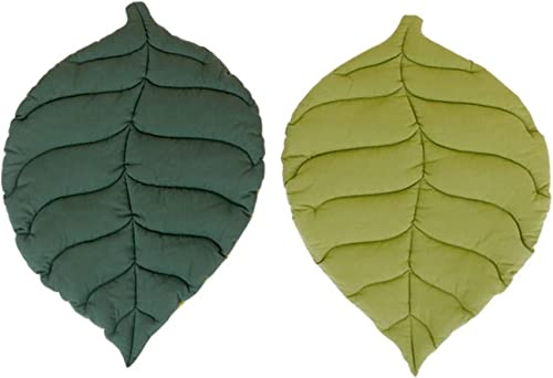 Fouriding Blattförmig Haustiere Matte,Weiche Hunde Katzen Betten Matten Doppelseitiges Design Schlafen Haustiere Bodenmatte für Katzen und kleine mittlere Hunde Matten Anti-Rutsch-Boden
