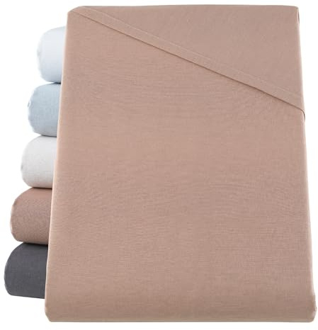SHC by BaSaTex Bettlaken, 140x200 cm, Taupe | 100% Baumwolle, Bettlaken Haushaltstuch Tischdecke Leintuch ohne Gummizug
