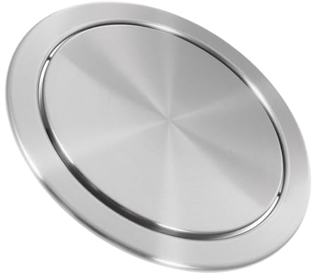 NOLITOY Couvercle De Poubelle Encastré Rond Couvercle De Poubelle De Table Acier Inoxydable Accessoire De Salle De Bain