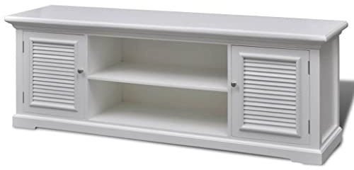 QZZCED Meuble TV en bois blanc pour salon, chambre à coucher, appareil de divertissement