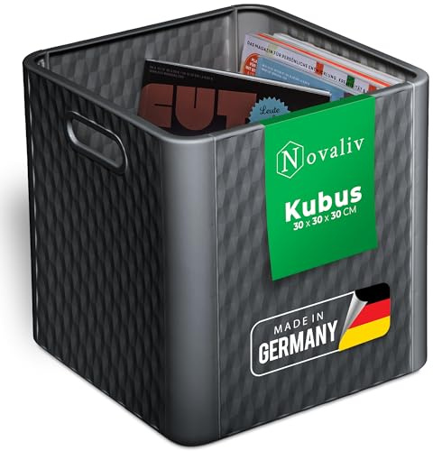Novaliv Box 30x30x30 cm Kunststoff Körbe für Kallax Regal Aufbewahrungsbox Faltbox 30x30 cm als Kallax Kiste