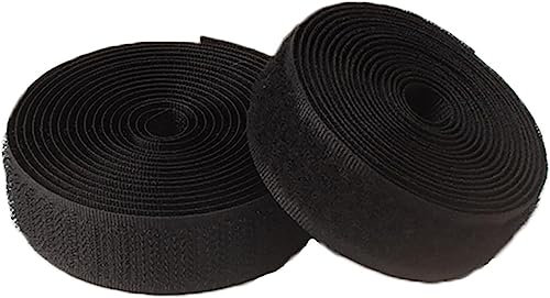 XUSHIQMG Sew-on Tape Hook 20mm Wide Roll of Hook and Loop Tape, Non-Adhesive Nylon Tape, for Sewing Clothes Fastening Cushions-Black||2cm*10m
