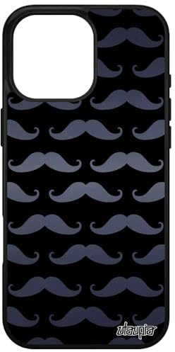 utaupia Coque pour Apple iPhone 16 Pro Max Silicone Moustache Portable Pipe Antichoc Chapeau Melon Vintage Mobile Telephone Imprime Homme Bumper