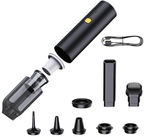 Aspirateur à main multifonction pour voiture - Aspiration puissante - Nettoyeurs sans fil - Batterie 6000 mAh - Charge rapide USB
