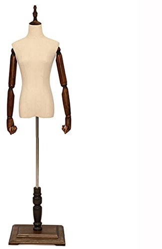WYRMB Schaufensterpuppe, Verstellbarer Weiblicher Schaufensterpuppen-Torso, Halbgroßer Kleiderformkörper Zum Nähen Von Schmuckdisplays, Mittelgroß, Antike Farbe