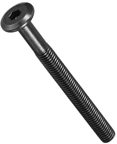METALLIXITY Flat Head Hex Socket Cap ScrewM6-1x70 10Pcs | Steel Hex Socket Furniture Bolts Screws - for Furniture Woodworking Project Black
