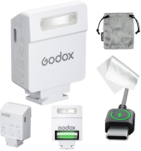 Godox iM22 Mini Flash, Fully Manual Camera Speedlite with 5 Output Levels, 440 Full-Power Flashes, USB-C Charging, Compatible with Ricoh GR III GR III X,Canon Sony Nikon Pentax Panasonic Olympus