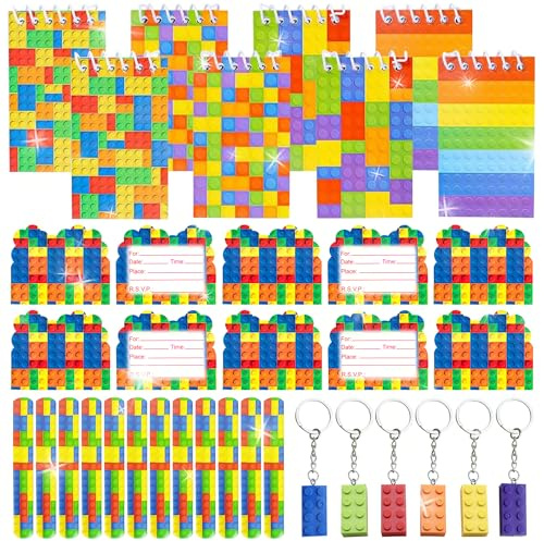 BACH AND BOOZY decoración fiesta bloques niños lápiz secreto pluma mágica cuaderno mini bloques construcción llavero bloques temática bloques arcoíris regalo