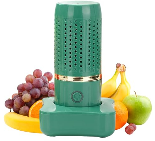 Lavadora de frutas y verduras, limpiador USB de frutas y verduras, purificador de alimentos inalámbrico de larga duración con potente función de limpieza para arroz, cocina, mariscos, cereales
