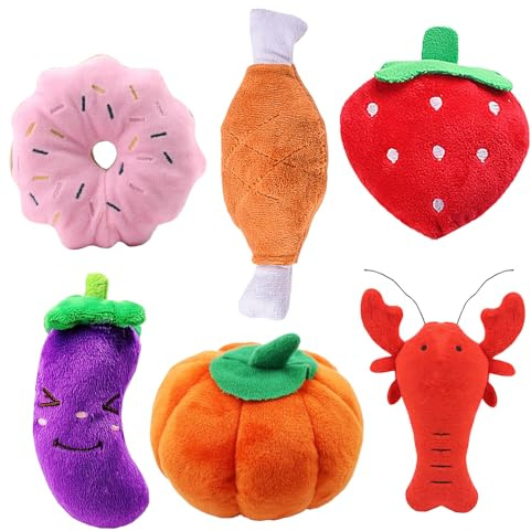 Vorythm 6-Pack Dog Toys – Plush Chew Toys with Squeakers, Soft and Durable Dog Toys
