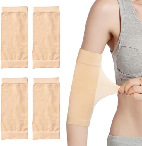 DOKRIN Men's Base Layers Armwarmers, 2 Paar Unterarm-Tattoo-Ärmel zum Schutz von Ellbogen und Handgelenk warme Sport-Tattoo-Abdeckung (Hautfarbe)