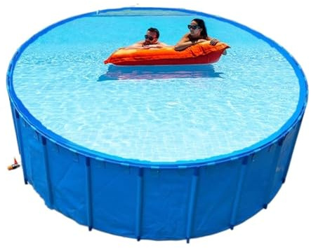 Piscine hors-sol ronde (1,3 x 7,8 m, 115 l) - Piscine hors-sol renforcée en PVC - Avec cadre robuste, bassin à carpes koï, stockage d'eau pliable (2412L/637GAL-1.6X1.2M (D X H)