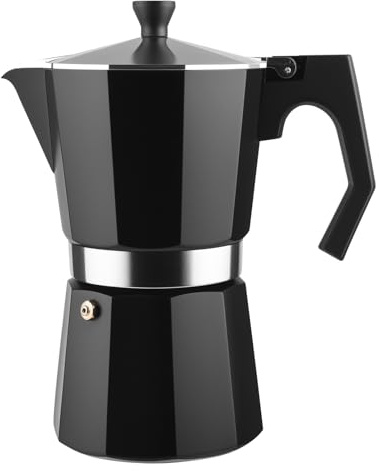 wedrink Moka Pot Coffee Makers 9 Cups, Aluminum Coffee Percolator pot Moca Pot 450ml, Espresso Maker(Black)