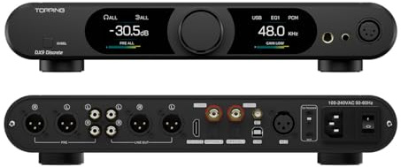 Topping DX9 Discrete Vollständig Symmetrischer Dac-Kopfhörerverstärker – Vollständig Diskret, 1 Bit Psrm-Modul Vollständig Symmetrische Hybrid-Relais-Lautstärkeregelung Kopfhörer-Crossfeed (Schwarz 1)