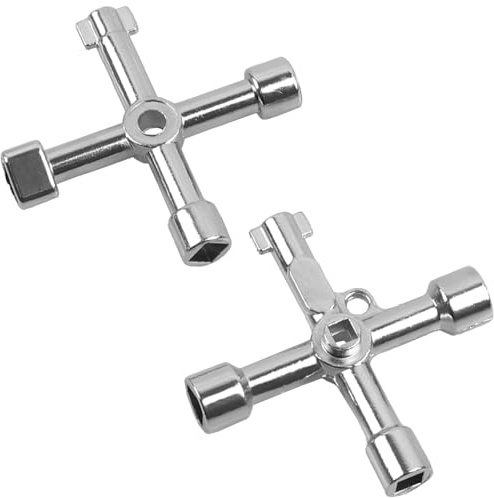 SHAOWENCB Llave Multiusos Cuadrada*2, Para uso Con Electricidad, Llave Multiusos, Cajas de Contadores de Agua y gas, Aleación de Zinc