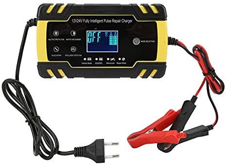 Intelligentes 12-V- und 24-V-Batterieladegerät und -wartungsgerät für Auto und Motorrad, Impulsreparaturfunktion, intelligente Erhaltungsladung für AGM-Gel-Nass-EFB- und