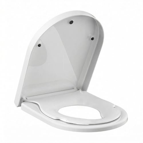 Garvee Abattant WC professionnel Duroplast UF blanc – Forme D ergonomique | Siège enfant intégré – Abaissement automatique – Charnières réglables & déclipsables – Idéal sanitaires publics