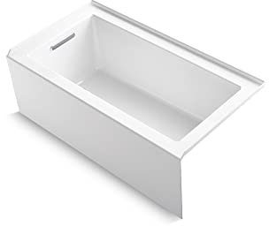 Kohler 1957-LA-0 Underscore® 60 x 32 alcove bath, left drain, White