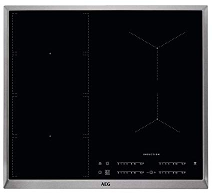AEG IKE64471XB Elektro-Kochfeld / 60 cm / Glasfarbe Schwarz / Induktionskochfeld mit Hob²Hood-Funktion / autarkes Kochfeld / Edelstahlrahmen
