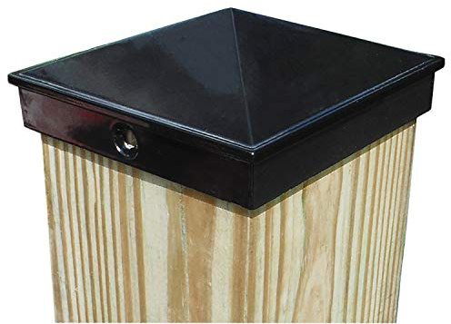 4x4 Fence Post Cap (3 1/2) Single Pack Black Powder Coated Aluminum - Mailbox, Lamp Post, Deck, Dock, Piling Caps