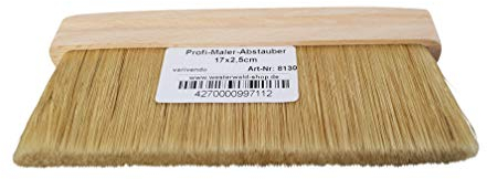 varivendo Profi Maler-Abstauber 17 x 2,5 cm – Staubbürste für Staubentfernung und Malerbürste, Staubbesen mit vulkanisierter Chinaborste Handabstauber