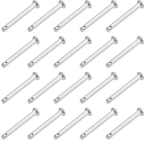 sourcing map 20 Stück Steckbolzen Einlochmontage Verbindungsscharnierstift Gabelbolzen 3mm X 25mm Edelstahl 304 Splintstift