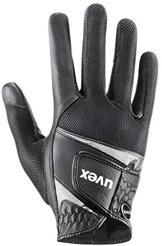 Uvex Sumair - Gants d’équitation Flexibles pour Hommes et Femmes - Durable - Ventilation Optimale - Black-Silver - 8