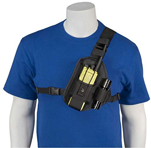 HOLSTERGUY RCH-101U Radio Chest Harness with Adjustable Pouch - Universal Fit for 4-3/4 to 9 Inch Two-Way Radios - Hands-Free Walkie Talkie Harness Made in USA