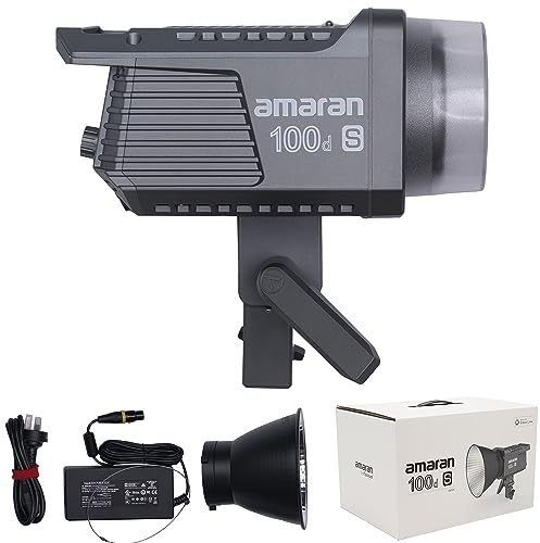 Aputure Amaran 100dS COB Light 100W Daylight Balanced LED, 5500K, 39500lux@1m, Bluetooth App Control Built-in 9 Lighting Effects DC/AC Power Supply